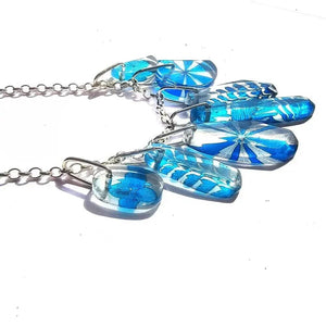 Blue Collections Necklace | Recycled Perspex | 3 Lengths necklace Sue Gregor 18" 