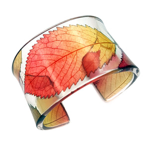 Red and Olive Autumn Leaf Cuff