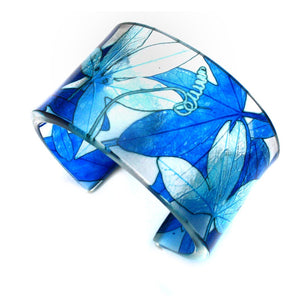 Blue Passion Flower | Wide Cuff | Recycled Plastic