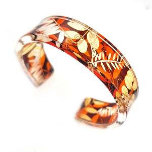 Orange and Brown Vetch Slim Bracelet | Recycled Perspex