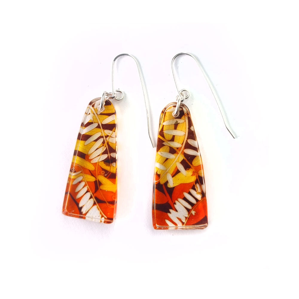Orange & Brown Vetch | Tassel Earrings