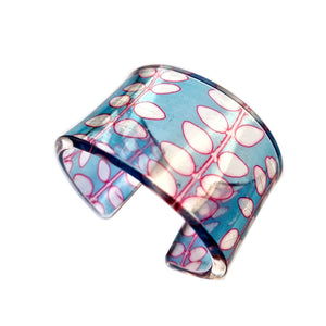 Pale Blue and pink Box 45 mm cuff | Recycled Plastic