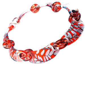Red Vetch | 19" Chunky Chain | Recycled Perspex
