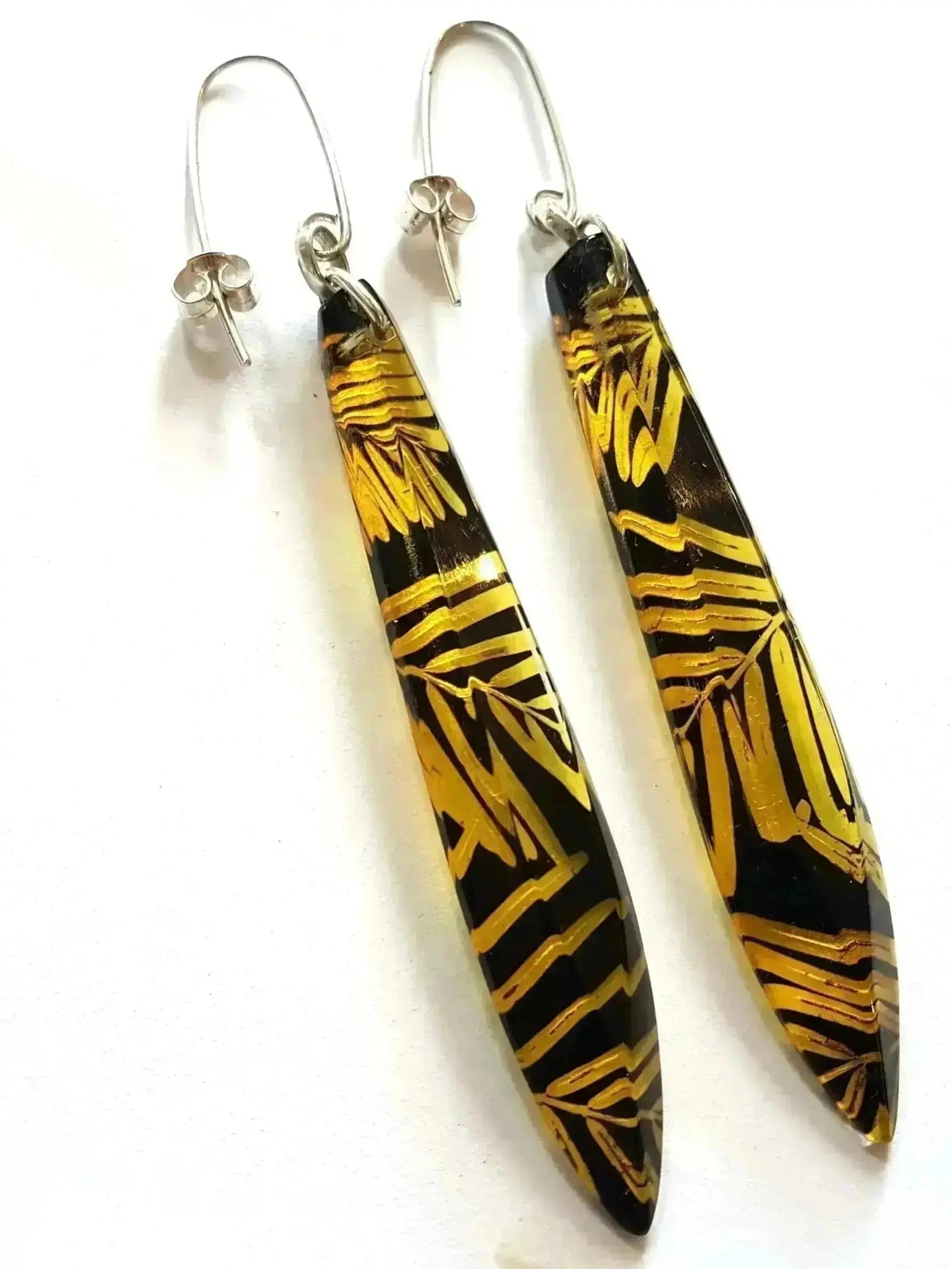 Amber Conifer | Drop Earrings | Recycled Perspex Sue Gregor