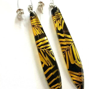 Amber Conifer | Drop Earrings | Recycled Perspex Sue Gregor