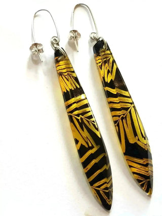 Amber Conifer | Drop Earrings | Recycled Perspex Sue Gregor