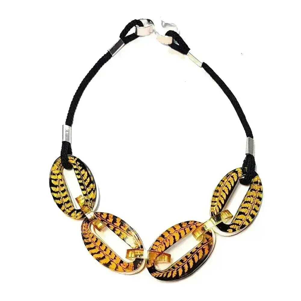 Amber Fern | Oval Chain Necklace| Recycled Perspex Sue Gregor