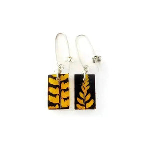 Amber Fern | Small Rectangle Earrings |  Recycled Perspex Sue Gregor