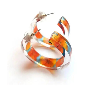 Blood Orange Hydrangea | Hoop Earrings earring Sue Gregor 