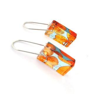 Blood Orange Small Rectangle Earrings | Recycled Plastic earring Sue Gregor 