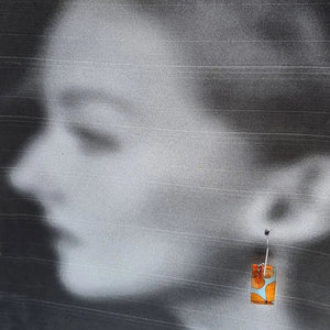 Blood Orange Small Rectangle Earrings | Recycled Plastic earring Sue Gregor 