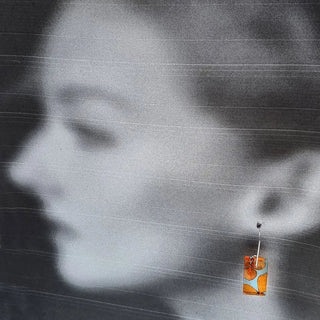 Blood Orange Small Rectangle Earrings | Recycled Plastic earring Sue Gregor 