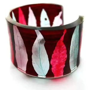 Burgundy Stripe | Wide Cuff | Recycled Perspex Sue Gregor