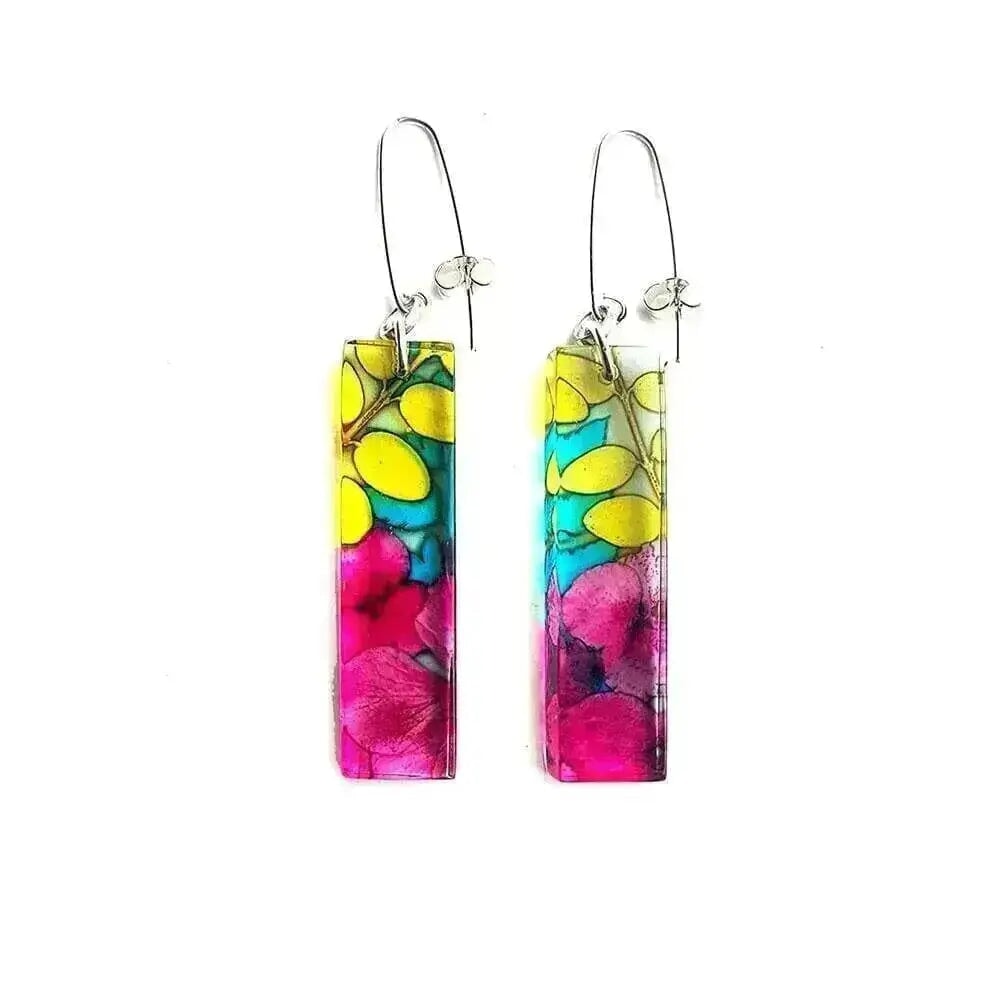 Ghibli | Rectangle Earrings | Recycled Perspex Sue Gregor