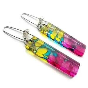 Ghibli | Rectangle Earrings | Recycled Perspex Sue Gregor