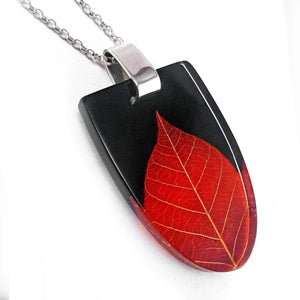 Ginger Skeleton Leaf | Art Deco Pendant | Recycled Perspex Sue Gregor