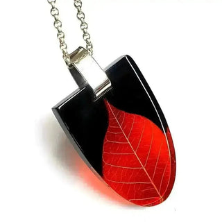 Ginger Skeleton Leaf | Art Deco Pendant | Recycled Perspex Sue Gregor