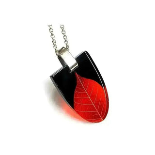 Ginger Skeleton Leaf | Art Deco Pendant | Recycled Perspex Sue Gregor