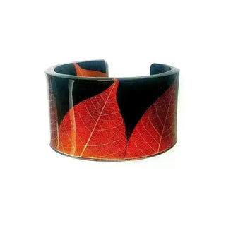 Ginger Skeleton Leaf | Wide Cuff | Recycled Perspex Sue Gregor