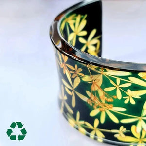 Green & Amber Regency | Wide Cuff | Recycled Perspex Cuff Sue Gregor 