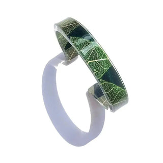 Green Skeleton Leaf Slim Cuff | Recycled Perspex Cuff Sue Gregor Small Wrist 