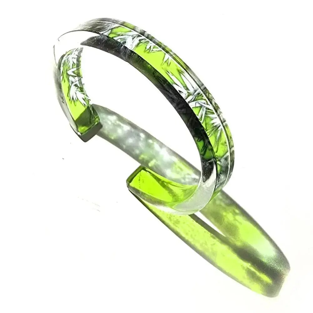 Lime Grass 12.5 mm cuff bracelet recycled Plastic