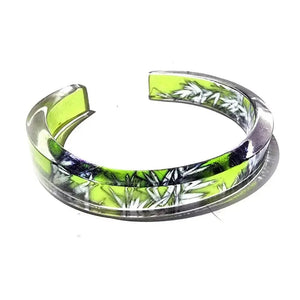 Lime Grass 12.5 mm cuff bracelet recycled Plastic