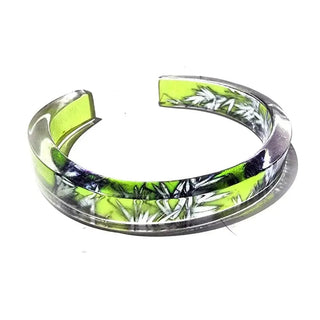 Lime Grass 12.5 mm cuff bracelet recycled Plastic