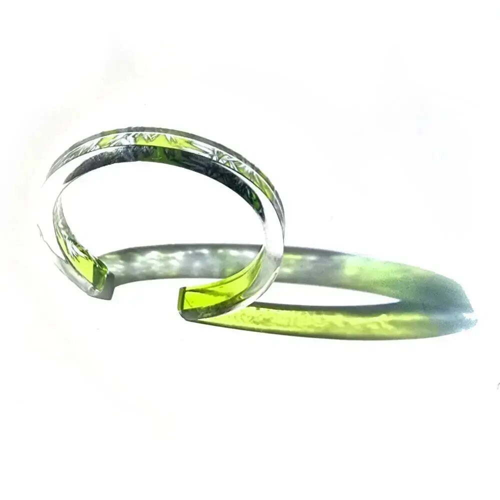 Lime Grass 12.5 mm cuff bracelet recycled Plastic