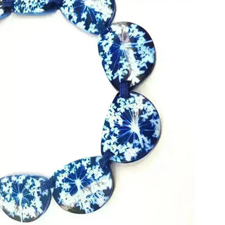 Navy Stitched Cow-Parsley Necklace Sue Gregor