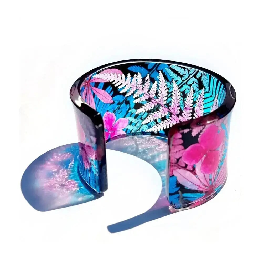 Pale Pink Fernery cuff Recycled Plastic Sue Gregor