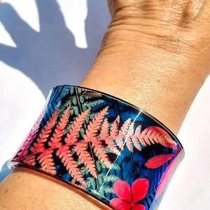 Pale Pink Fernery cuff Recycled Plastic Sue Gregor