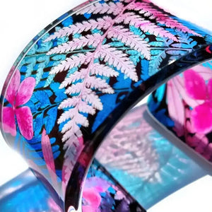 Pale Pink Fernery cuff Recycled Plastic Sue Gregor