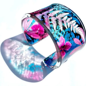 Pale Pink Fernery cuff Recycled Plastic Sue Gregor