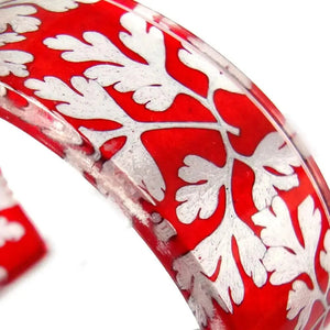 Red Herb Robert Floral Cuff Bangle | 25 mm Narrow Cuff Cuff Sue Gregor 