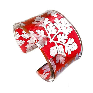 Red Herb Robert Floral Cuff Bangle | Wide Cuff Cuff Sue Gregor Small Wrist 