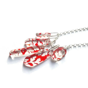 Red Herb Robert Leaf Collections Necklace | Recycled Plastic necklace Sue Gregor 