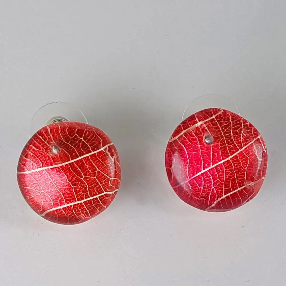 Red Skeleton Leaf | Stud Earrings earring Sue Gregor 