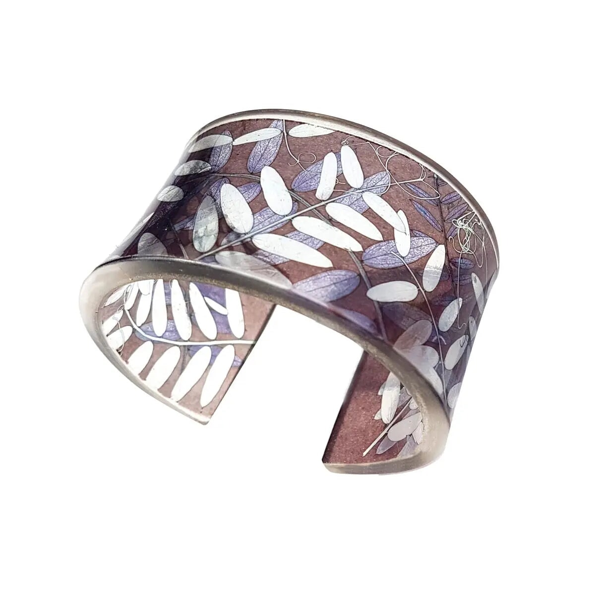 Taupe Vetch Leaf Cuff bangle Recycled Plastic ue Gregor