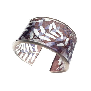 Taupe Vetch Leaf Cuff bangle Recycled Plastic ue Gregor