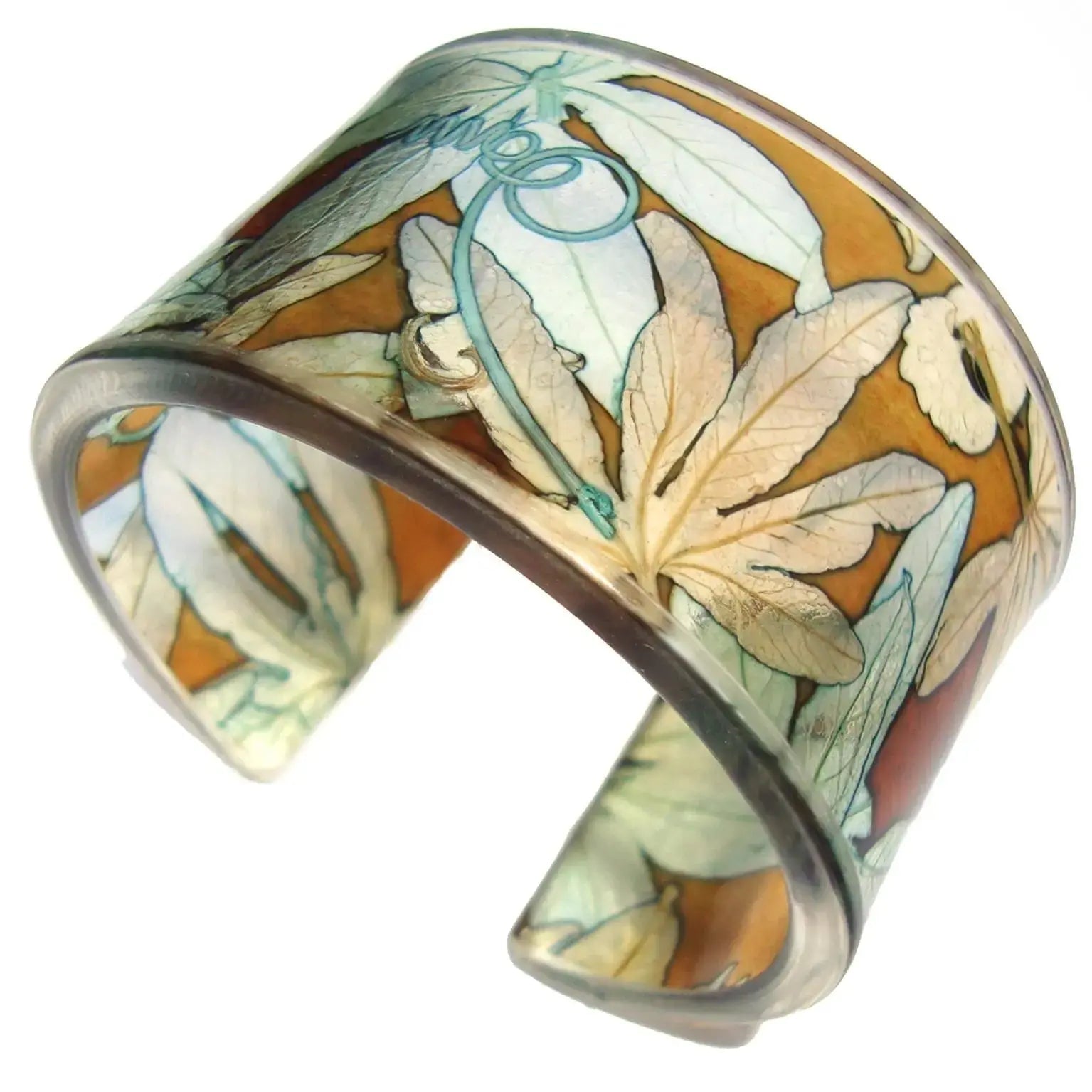 Toffee Blue Passion Flower | Wide Cuff Cuff Sue Gregor Large 