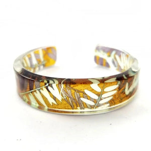 Toffee & Grey Vetch Slim Bracelet | Recycled Perspex Cuff Sue Gregor Medium Wrist 