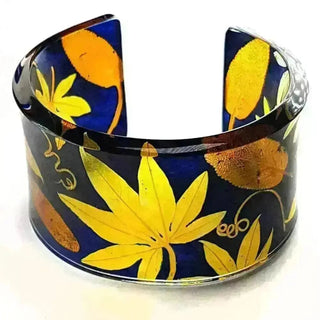 Turmeric & Navy | Wide Cuff | Recycled Perspex Sue Gregor