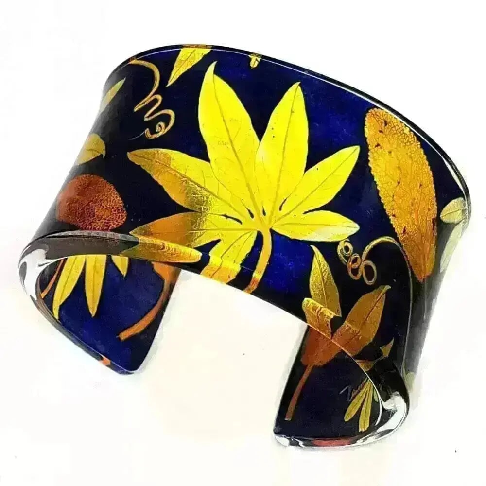 Turmeric & Navy | Wide Cuff | Recycled Perspex Sue Gregor