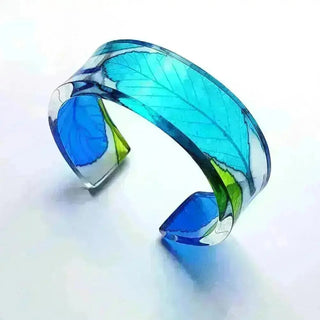 Turquoise Whitebeam | Narrow Cuff | Recycled Perspex Sue Gregor